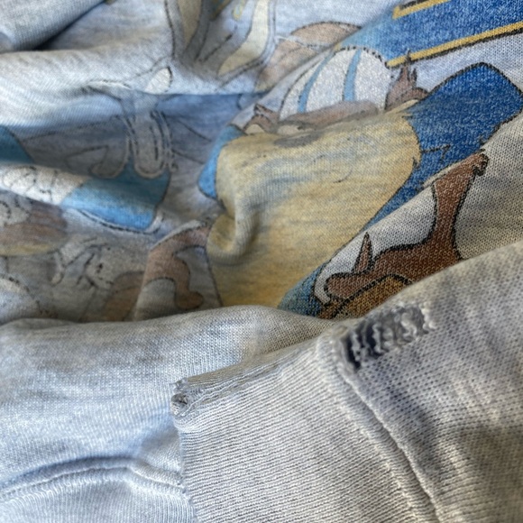 vintage 1993 taz college sports  crewneck  sweater Warner bros. looney tunes md - Picture 8 of 9